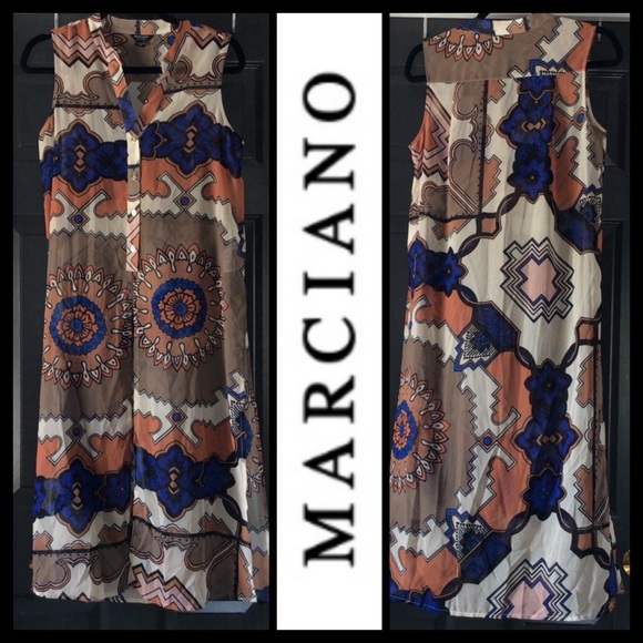 NWOT Marciano Abstract Chiffon Duster - Picture 5 of 9